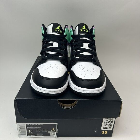 Nike Air Jordan 1 Mid GS “Pastel/Volt Green Glow” 2023 - Picture 2 of 5